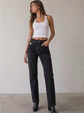 Cruel Girl Slim Fit Vintage Black Jeans Size 9 Long High Rise 100% Cotton VTG